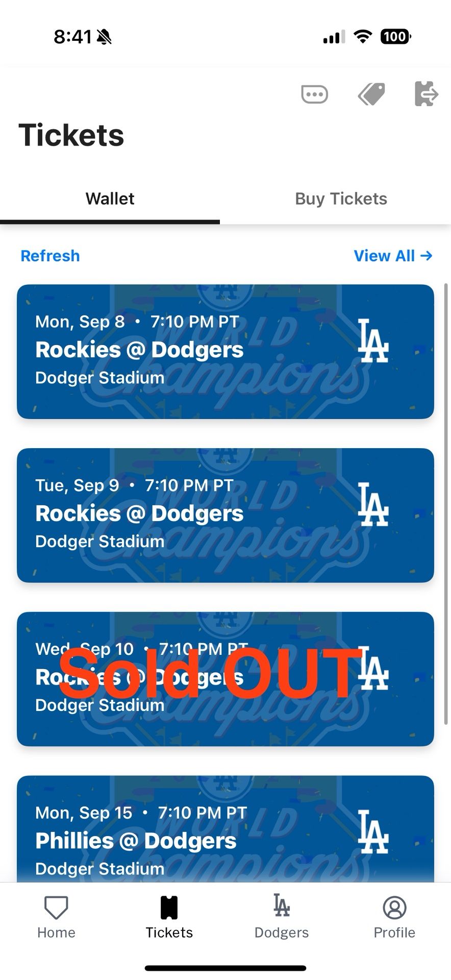 Dodger Tickets For Sale!!!