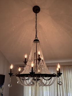 Crystal Chandelier With Dark Bronze Brush