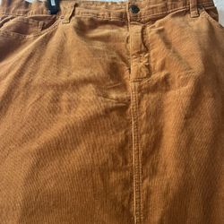Winter Corduroy Rust Skirt