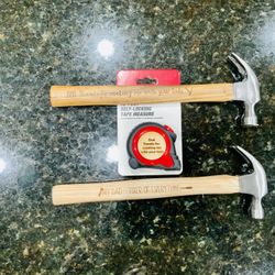 Wood Engraved Hammer Or Wood Engraved Tape Measure 