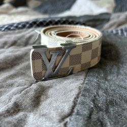 White Louis Vuitton Belt 