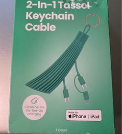 2-in-1 Tassel Keychain Charging Cable