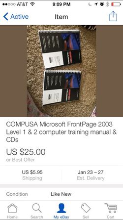 Microsoft office Excel 2003 compusa TRAINING books with CD