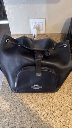 Coach Black Leather Backpack