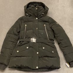 NEW WITH TAGS Michael Kors Down Coat Jacket Macy's Dark Moss Size PM Hidden Hood