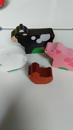 Wooden farm animals