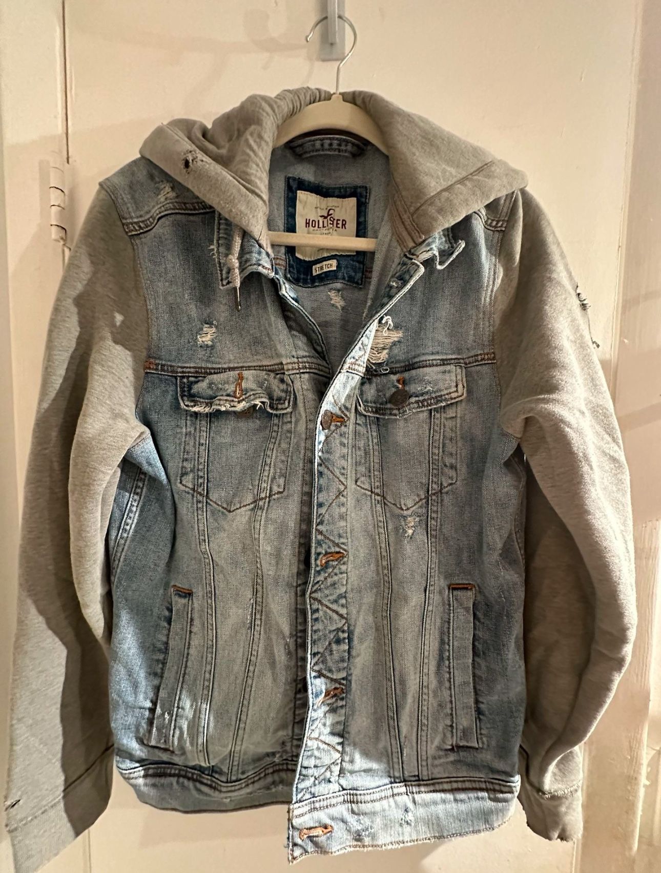 Hollister Denim Hooded Jacket Men Size L