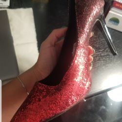 Red Beautiful Sparkle Heels For Christmas