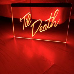 TILL DEATH LED NEON RED LIGHT SIGN 8x12