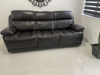 Double Recliner Leather Sofa Set (2)