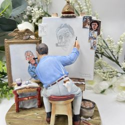 Norman Rockwell “Self-Portrait” Figurine – Gorham 1978 – Rare Hand Signed