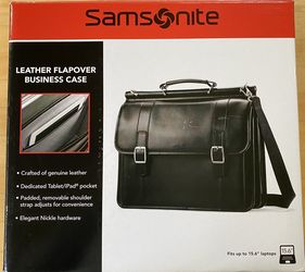 BRAND NEW Samsonite Leather Flapover Business Case