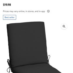 Brand New! Outdoor Black Seat Cushion