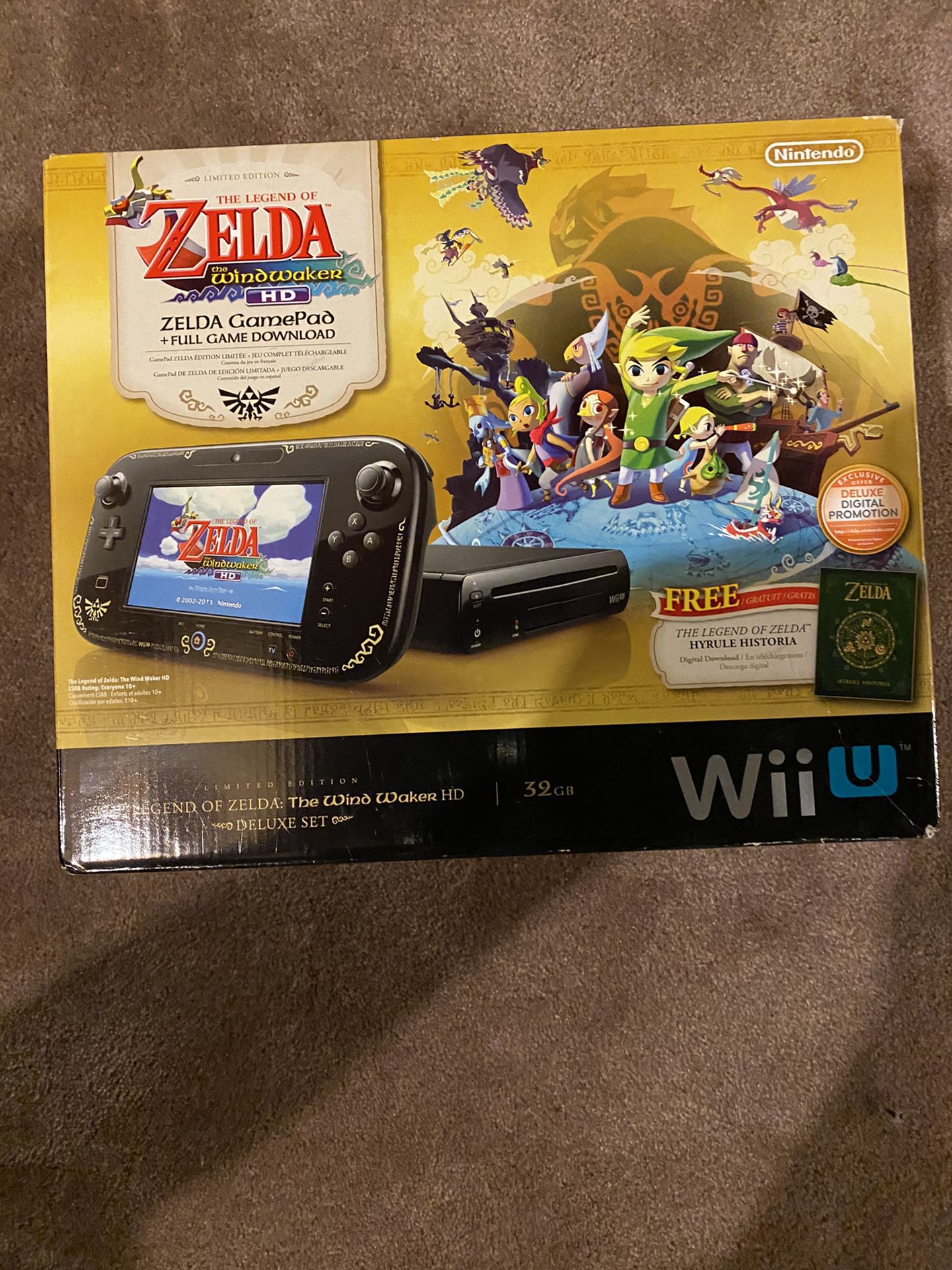 Nintendo wiiU wii U system Zelda edition with original box