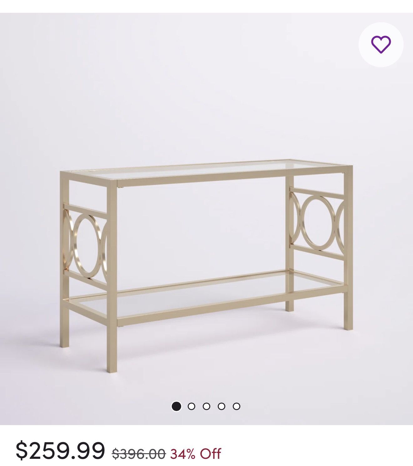 Gold Console Table For Sale