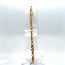 14Kt Yellow Gold 7.5” Solid Rope Bracelet 4.30g 2.5mm 199714