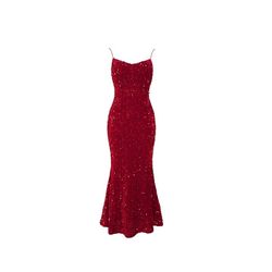 Red Velvet Sequin Dress Body Con