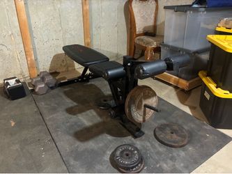 With bench and weights