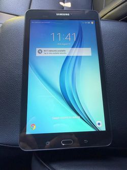 New locked, Samsung Galaxy Tab E tablet, WiFi plus cellular, first person that brings $20 firm firm now take it Costa Mesa