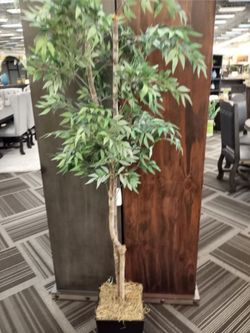 6"ft Ruscus Tree w/ Metal Planter