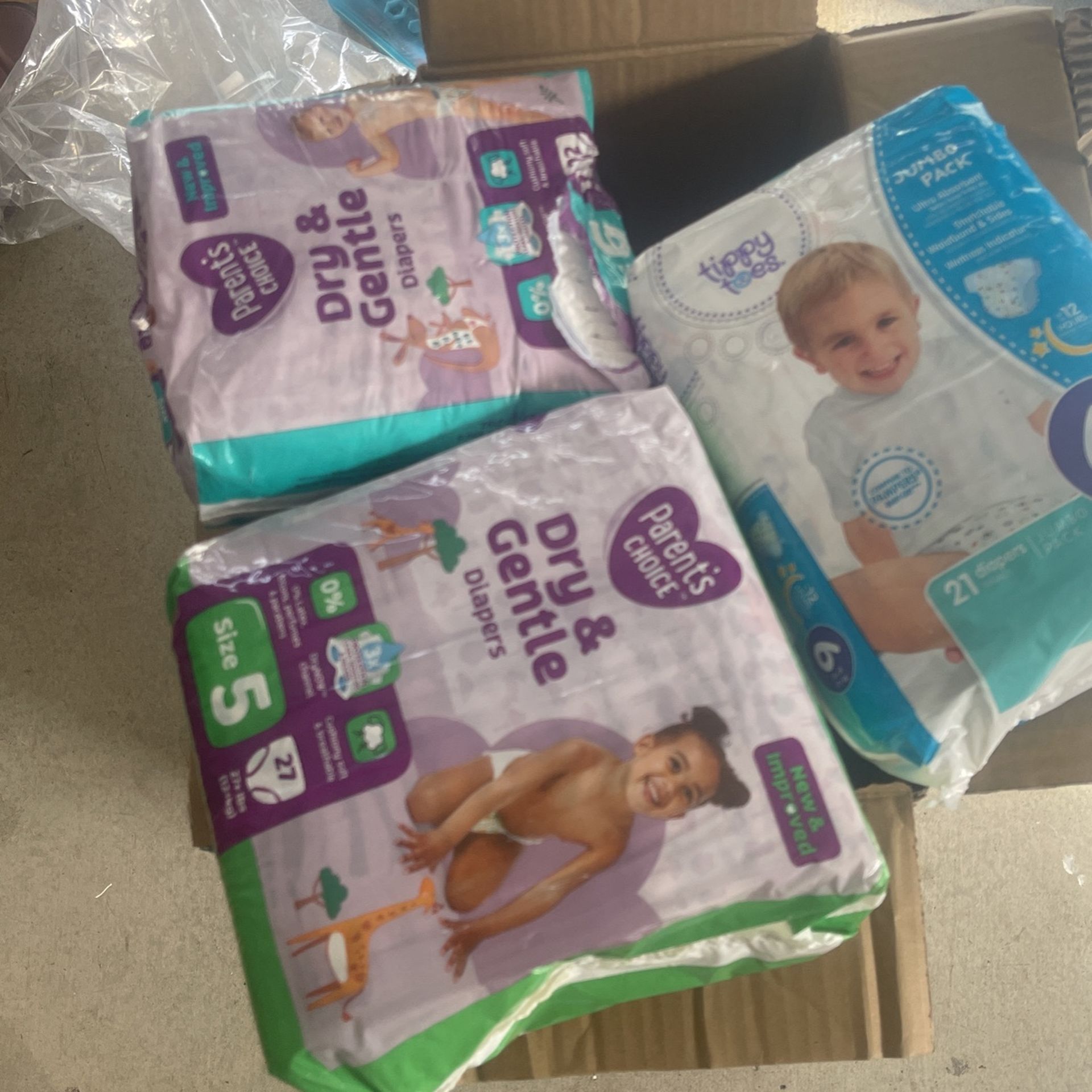 Box Full Of Diapers 5 To 6