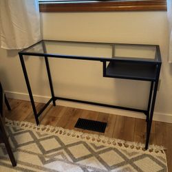 🪑 IKEA VITTSJÖ Glass Laptop Desk – Black-Brown Metal Frame – $40 (Tigard, OR)