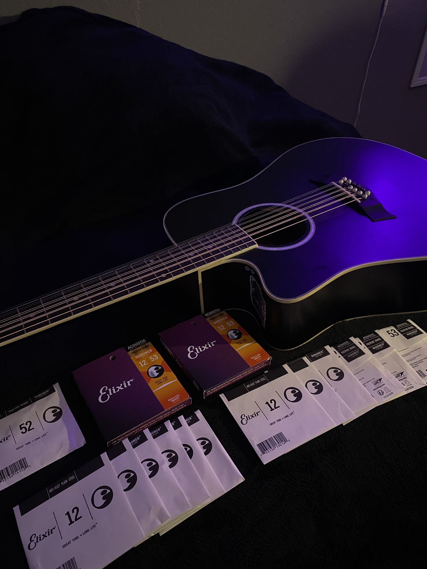 12 String Guitar Full String Sets With Capo