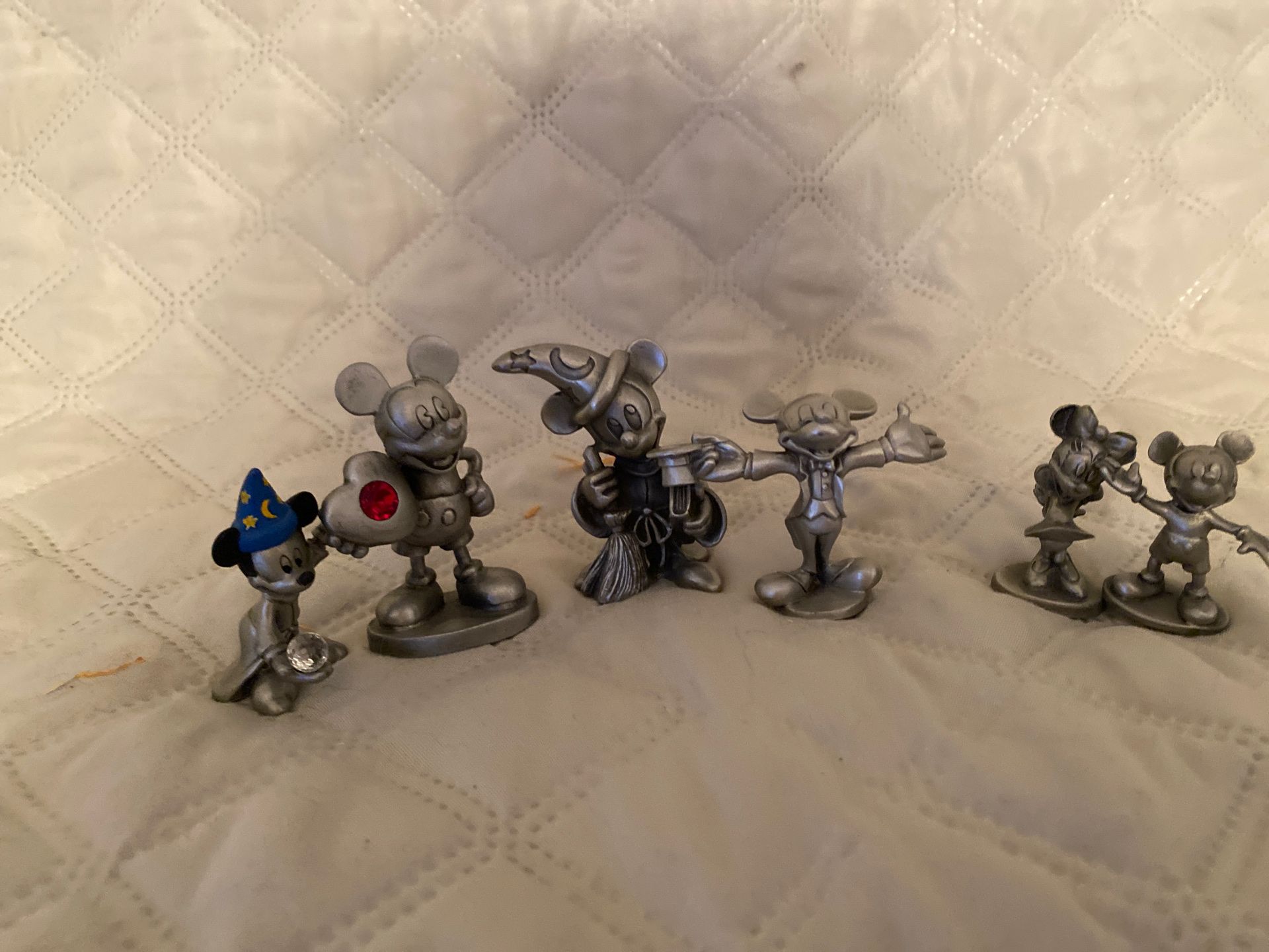 Walt Disney Mickey and Minnie pewter figurines