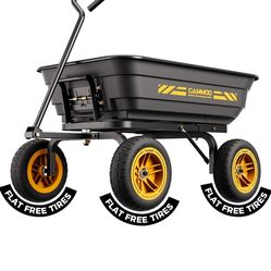 CAMMOO 10-in No-Flat Tires 600lb Heavy-Duty Garden Dump Cart