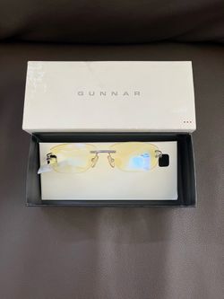 Authentic GUNNAR JEM Gaming Computer Glasses Amber Lens Satin Chrome Rimless