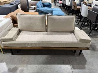 Homary 79" Linen Convertible Futon Sofa Bed 3-Seater ( little scratche)