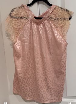 Sleeveless Cheetah, Print And Lace Shirt Perfect For Any Occasion