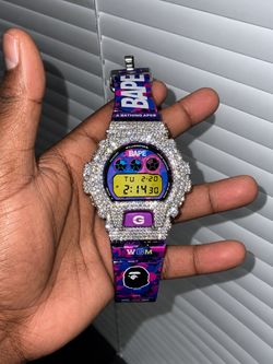 BAPE x G-Shock Digital Watch Iced Out