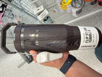 30 oz Stanley IceFlow Flip Straw Tumbler in a Redwood Woodgrain finish