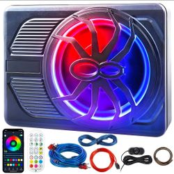 10" 1000W Slim Under-Seat Subwoofer Powered Car Truck Sub w/ Amp Kit Speaker US