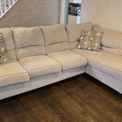 Bob's “Calvin” 2-Piece Sectional Sofa Right Arm Chaise Beige