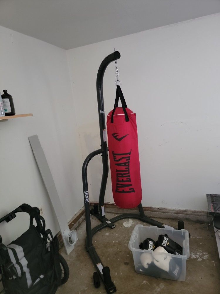 Everlast Punching Bag With Stand And Gloves
