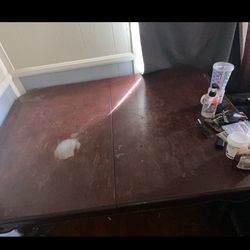 Brown Table with scratches