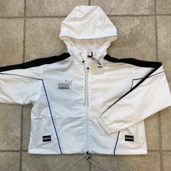 NEW women’s puma queen zip front track jacket white black XS