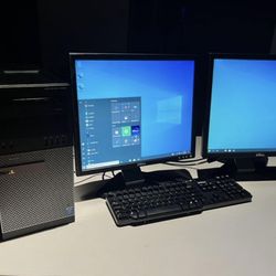 Dual Monitor Desktop Computer Setup 