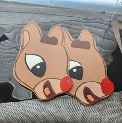 Lot of 2 Rudolph wreath Accent Signs NEW!!