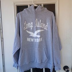 Life Authentic Apparel Long Island New York Gray Hoodie Sz XXL Women's 