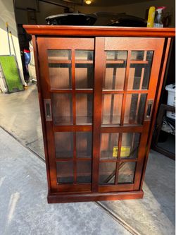 Bookshelves with glass view sliding doors - 49Hx32Wx9D (shelves are 6” deep)