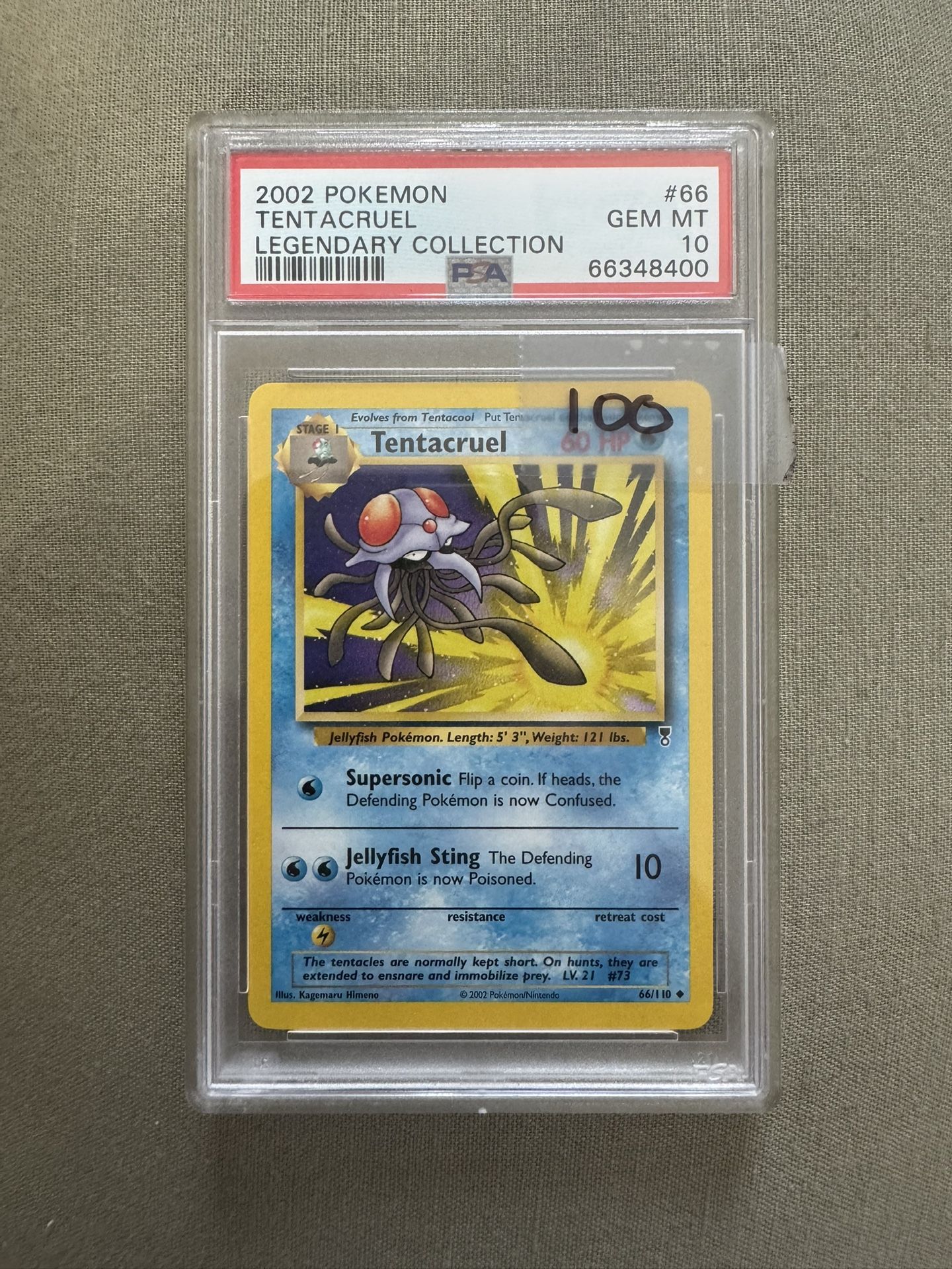PSA 10 Tentacruel #66 Pokemon Legendary Collection