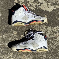 Air Jordan 6 Tinker White Infrared GS Size 7Y (Women’s 8.5) 