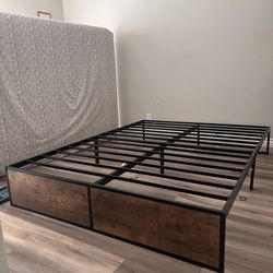 Queen bed frame with storage