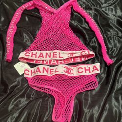 Two Piece “Chanel” Fishnet Outfit