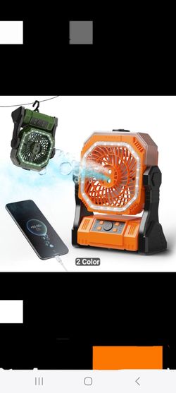 Portable Camping Fan with Misting and LED Light