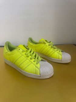 Adidas Superstar Semi Frozen Yellow Neon Sneaker Men's Size 9.5