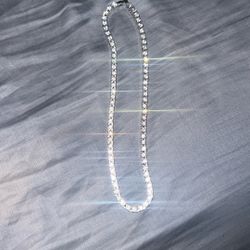 Fake tennis diamond chain